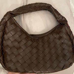 Anthropologie Brown Woven Handbag NWT